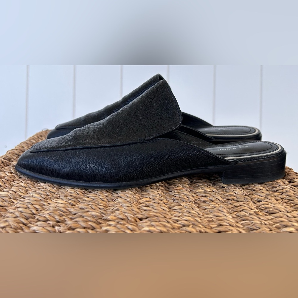 Rag & Bone Aslen Leather Mule Loafers Black Size 38 (US 7.5-8)